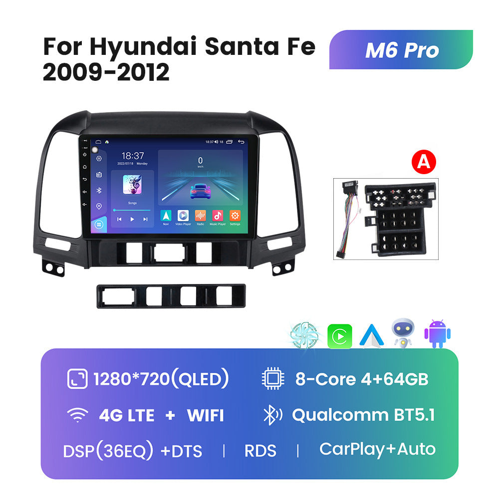 Compatible with Hyundai Santa Fe 06-12 model modified Android large screen central control car navigation M6Pro