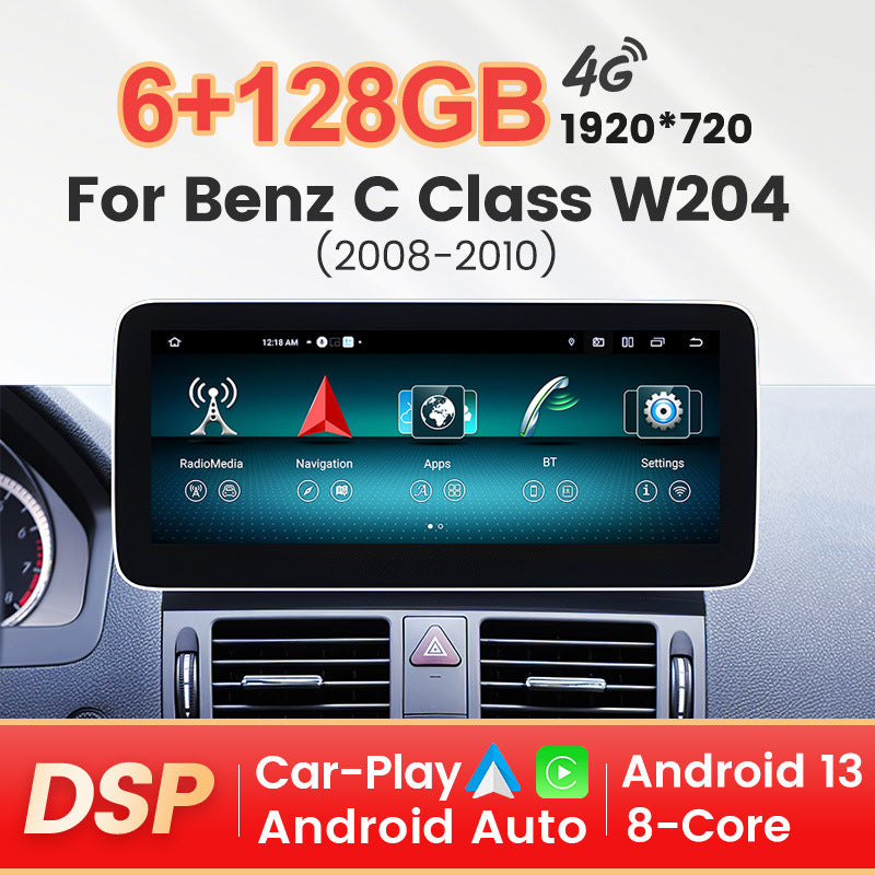 Suitable for Mercedes-Benz C-Class W204 C63 2008-2010 MN-X Android large-screen central control navigation radio