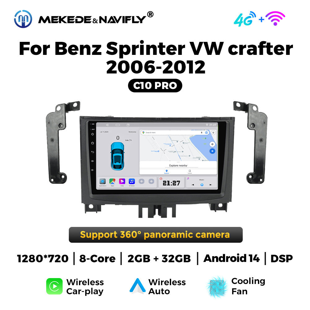 Applicable Mercedes-Benz Sprinter Volkswagen Crafter Android Large Screen Central Control Car Navigation Radio Screen
