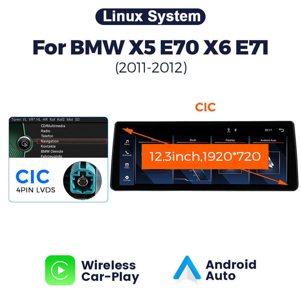 Suitable for bmw x5 e70/x6 e71 bmw x5 ccc cic linux restoration wireless carplay