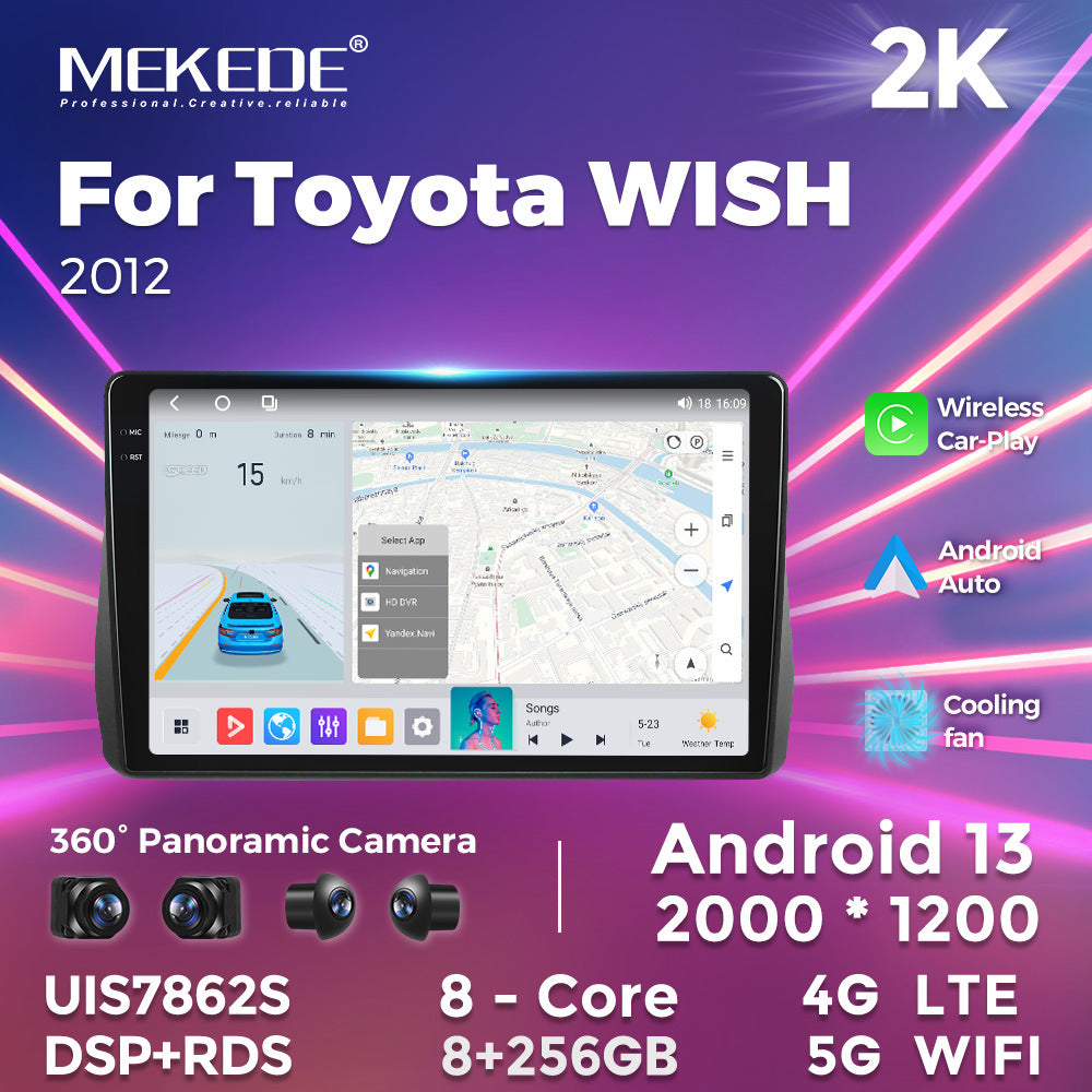 Suitable for toyota wish 2012 toyota xiaobawang car large screen android navigator cross-border supply