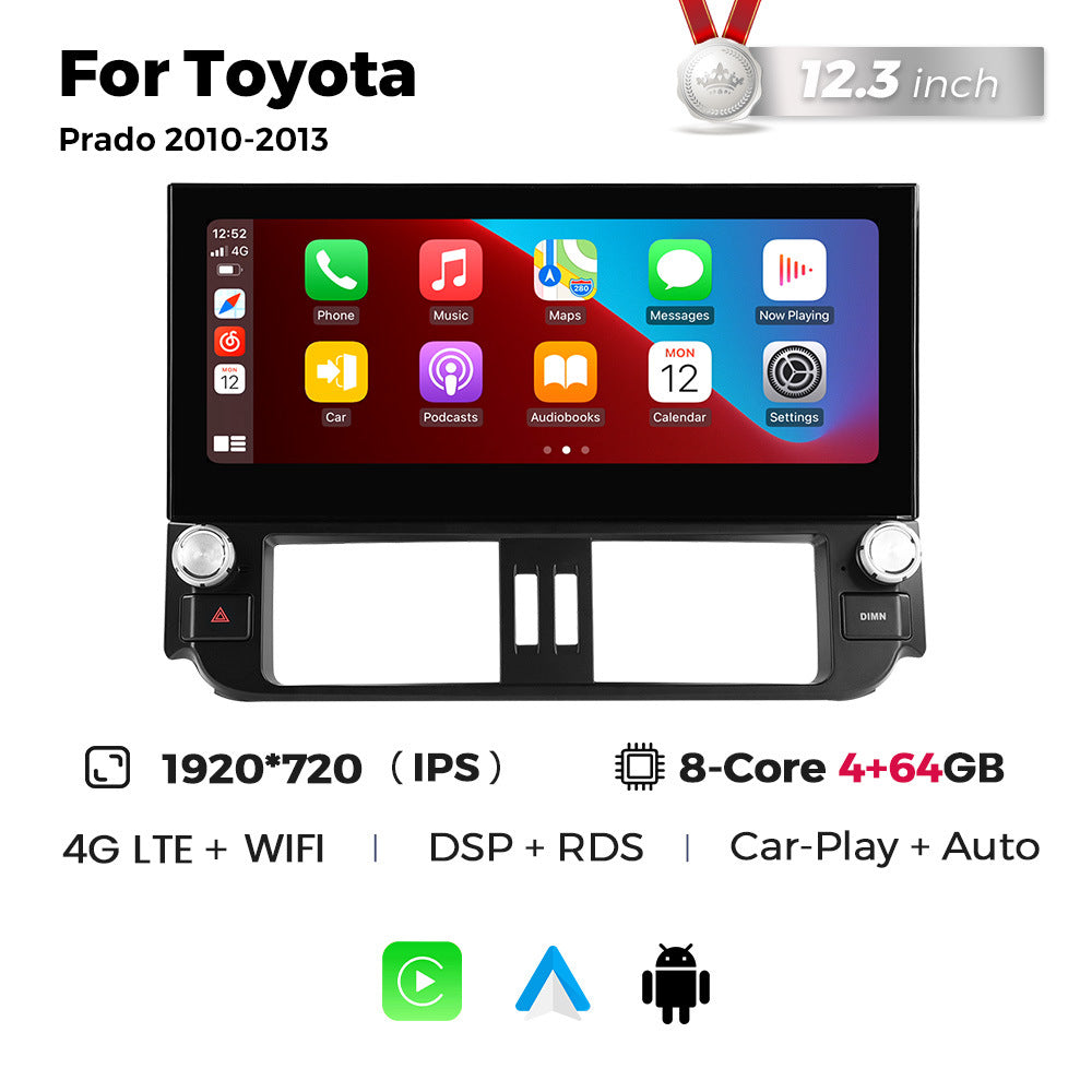 Applicable to Toyota Overbearing Prado 2010-2013 horizontal screen Android large screen central control navigation Bluetooth Carplay