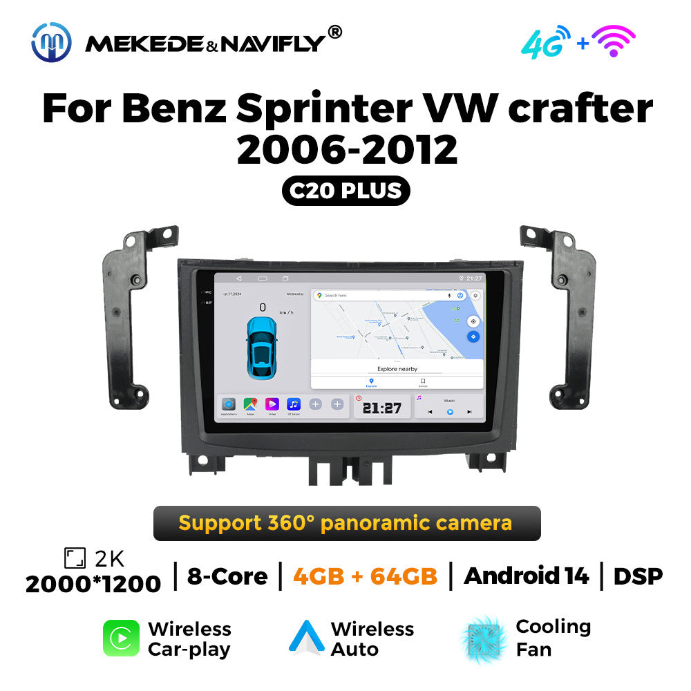 Applicable Mercedes-Benz Sprinter Volkswagen Crafter Android Large Screen Central Control Car Navigation Radio Screen