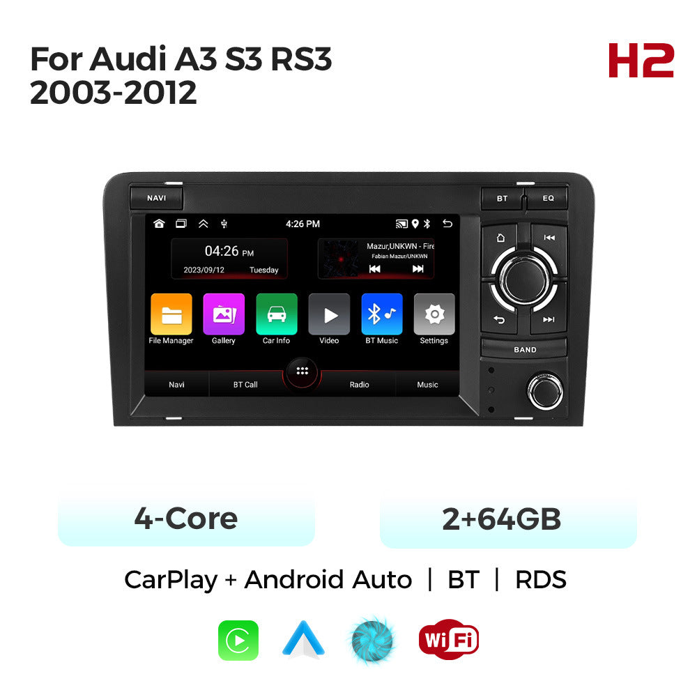 Applicable to Audi A3 03-13 unilateral button Android large screen central control navigation Bluetooth radio special machine
