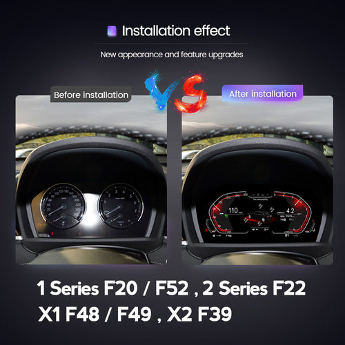 Compatible with BMW 1 Series F20, 2 Series F22 X1 F48 X2 F39 HD full LCD instrument panel, 11 inches