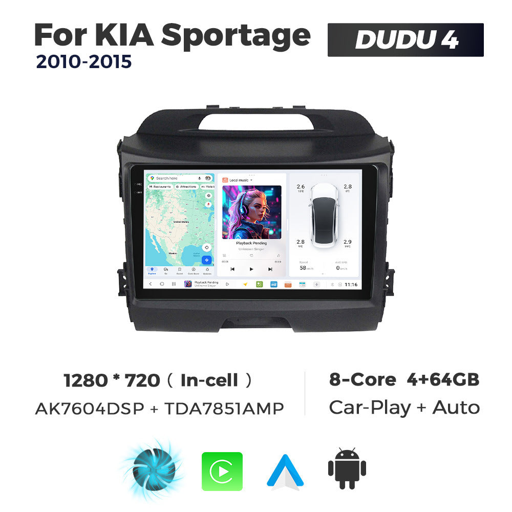 DUDUAUTO is suitable for Kia Smart Run 11-14 years Android large screen central control car navigation Bluetooth Carplay