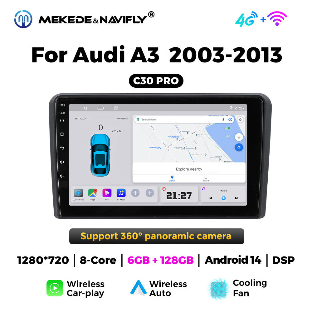 Suitable for Audi A3 2003-2013 Android large screen central control car navigation radio screen carplay