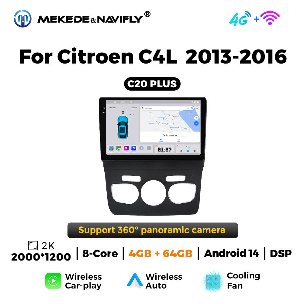 Applicable Citroen C4L 2013-2016 Android large screen central control car navigation radio screen carplay