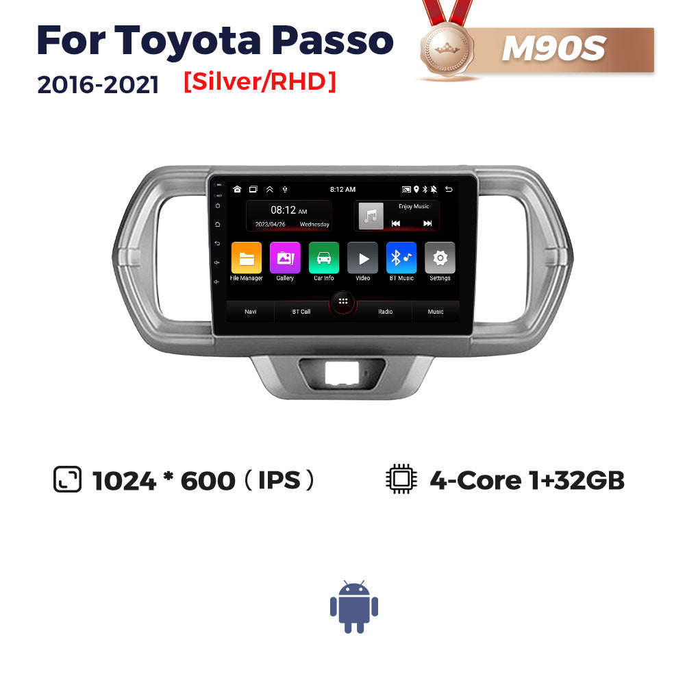 Suitable for toyota passo 2016- 2021 rhd toyota passo car large screen android navigator