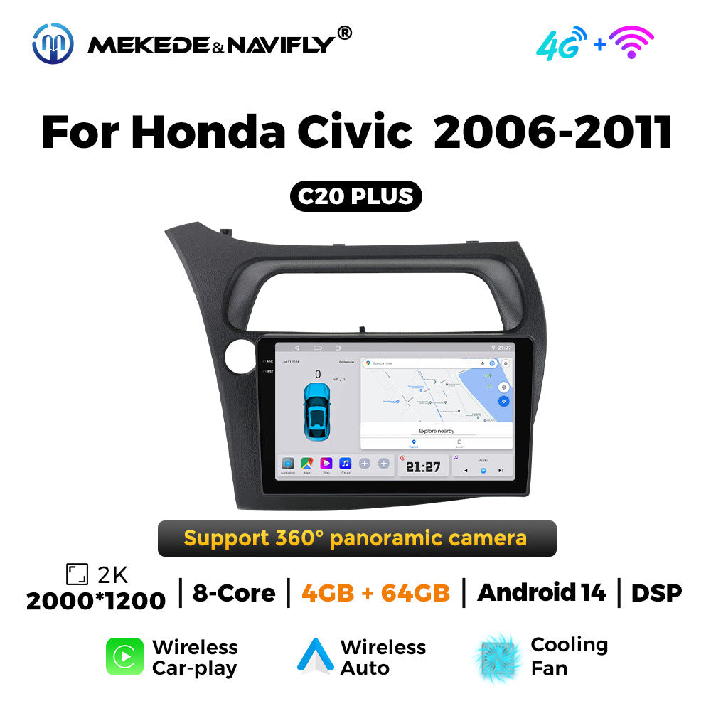 Applicable to Honda Civic 06-11 Android large screen central control car navigation radio screen