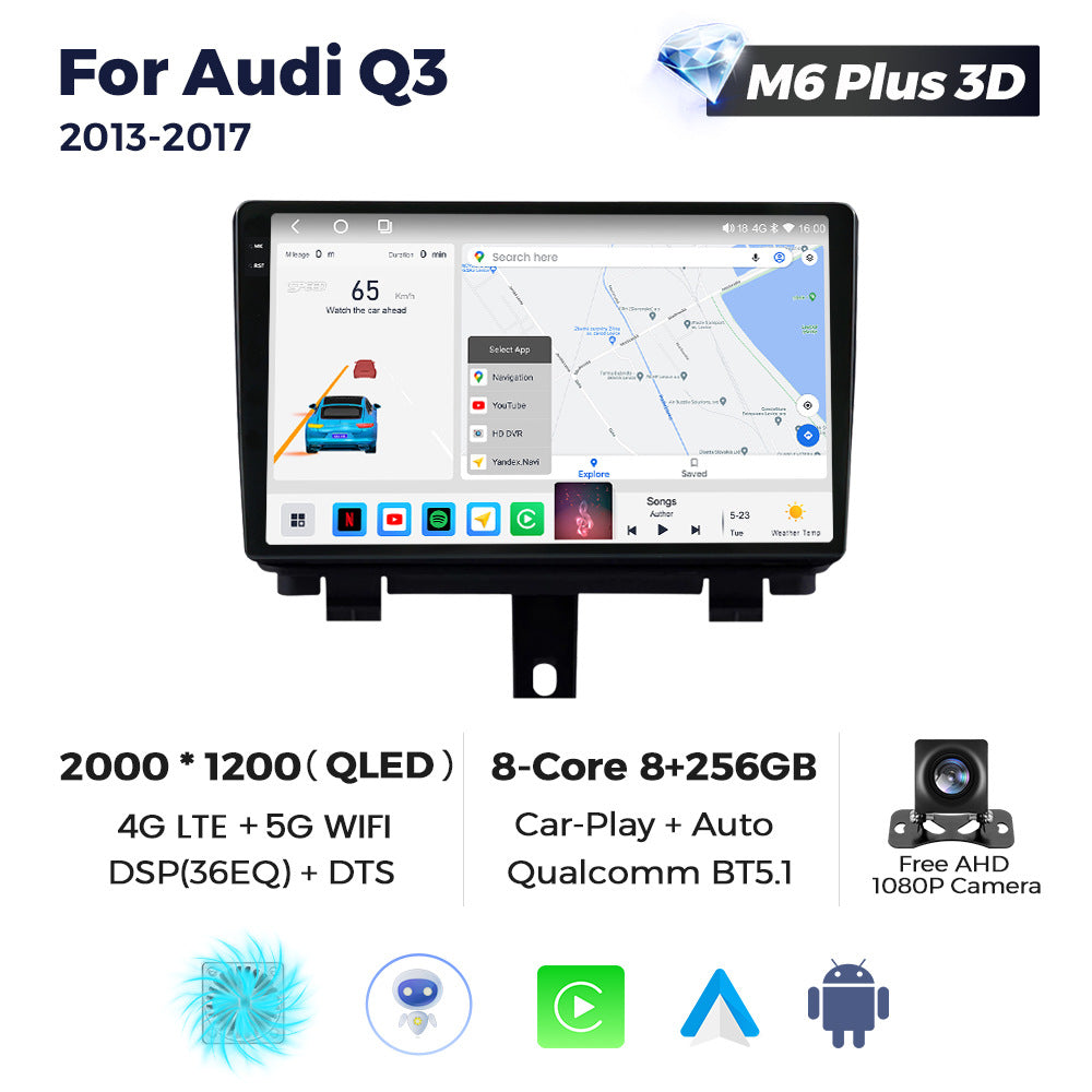 Suitable for Audi Q3 13-17 Android large screen central control car navigation radio screen M6Pro 3D version