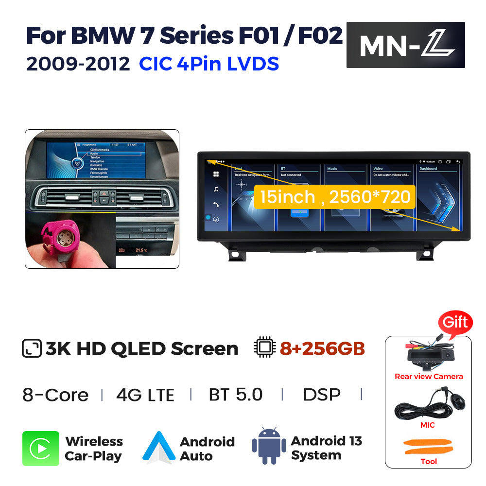 Suitable for bmw 7 series f01 f02 cic nbt original car screen upgrade modification 15inch large screen android navigation system