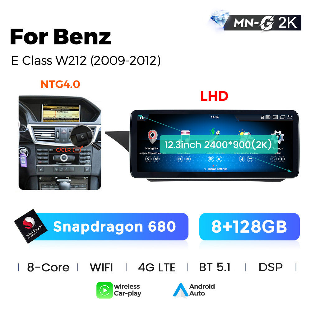Applicable to Mercedes-Benz E-Class W212 E200 E260 E300 Android large screen central control navigation Bluetooth Carplay