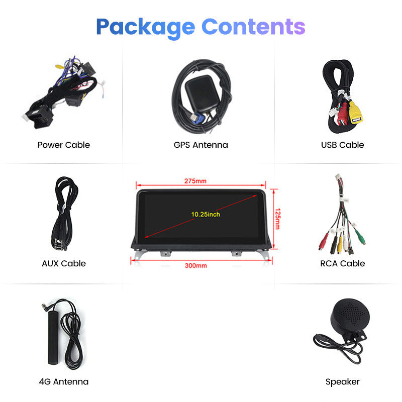 10.25 inch Suitable for BMW X5/X6 E70/E71 Android large screen central control Car navigation Bluetooth Carplay