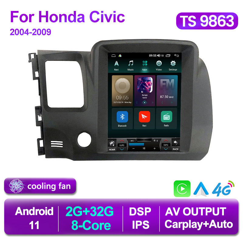 Compatible with Honda Civic Civic 04-09 modified 7862 vertical Android large screen central control in-car navigation
