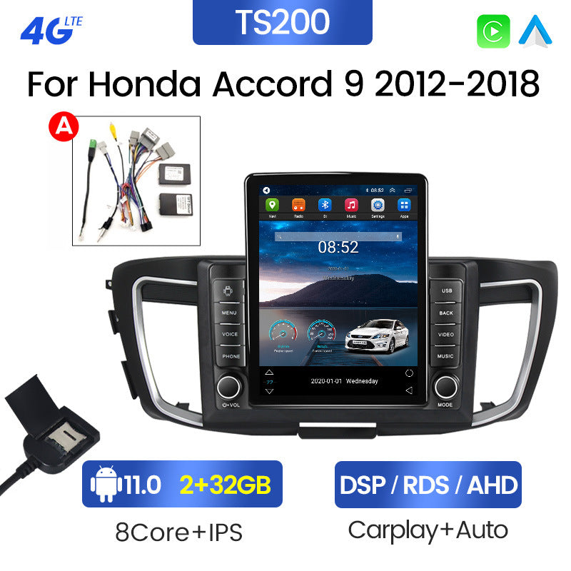 Suitable for honda accord 9th generation (2018-present) vertical screen android navigation head unit with wireless carplay