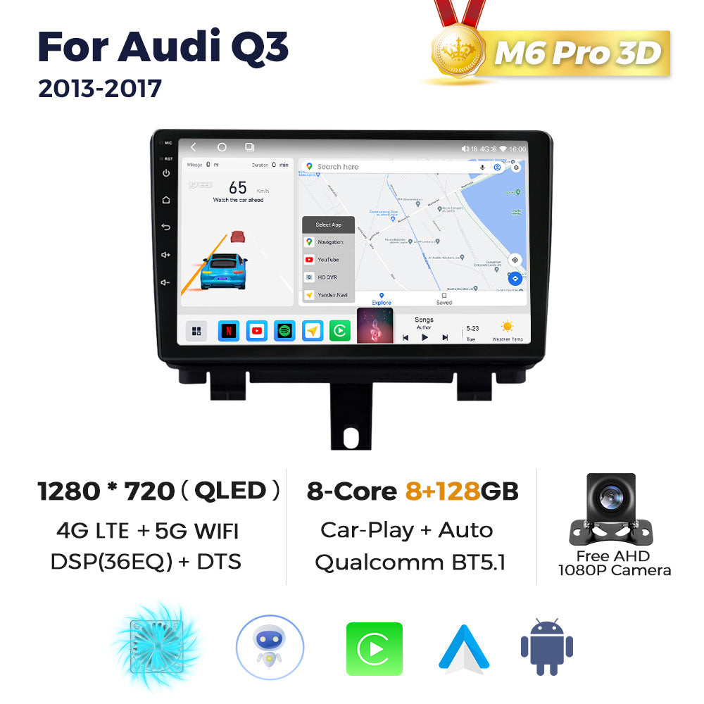 Suitable for Audi Q3 13-17 Android large screen central control car navigation radio screen M6Pro 3D version