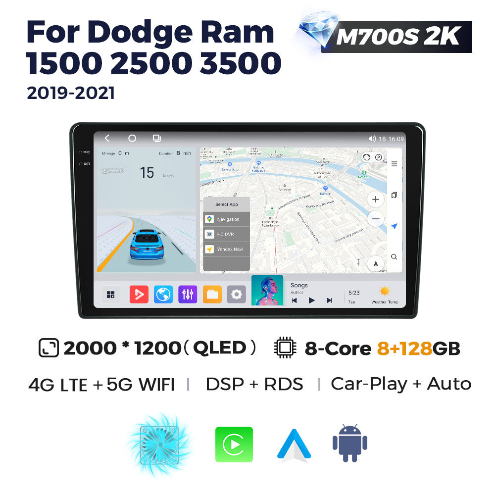 Suitable for dodge ram 1500 2500 3500 2019-2021 manual ac ram android navigation