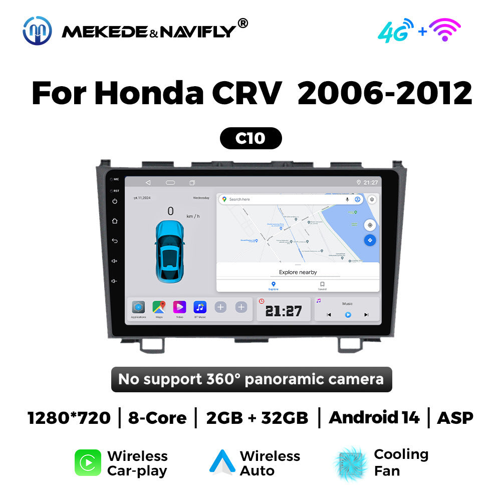Applicable to Honda CRV 06-12 Android large screen central control car navigation radio screen Bluetooth Carplay