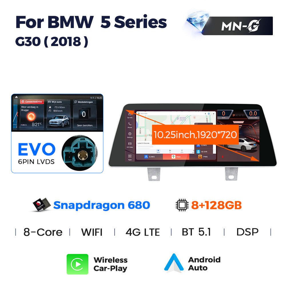 Suitable for bmw 5 series g30 evo bmw original car screen upgrade 10.25inch central control android navigation