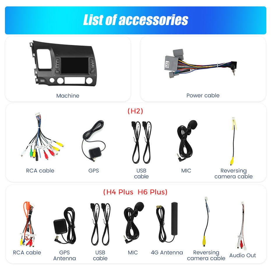 Suitable for 7inch honda civic 2005-2012 honda civic original car style grids car android navigator