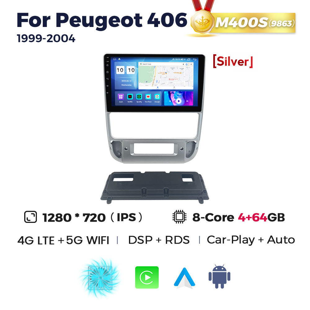 Suitable for peugeot 406, large screen android car navigation, rear view wireless carplay