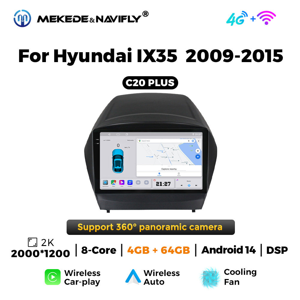 Applicable to modern IX35 09-15 Android large screen central control car navigation radio screen Bluetooth Carplay
