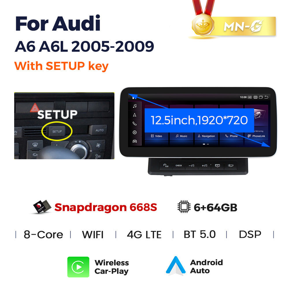 Applicable to Audi A6 2010-2015 Android large screen central control car navigation Bluetooth Carplay