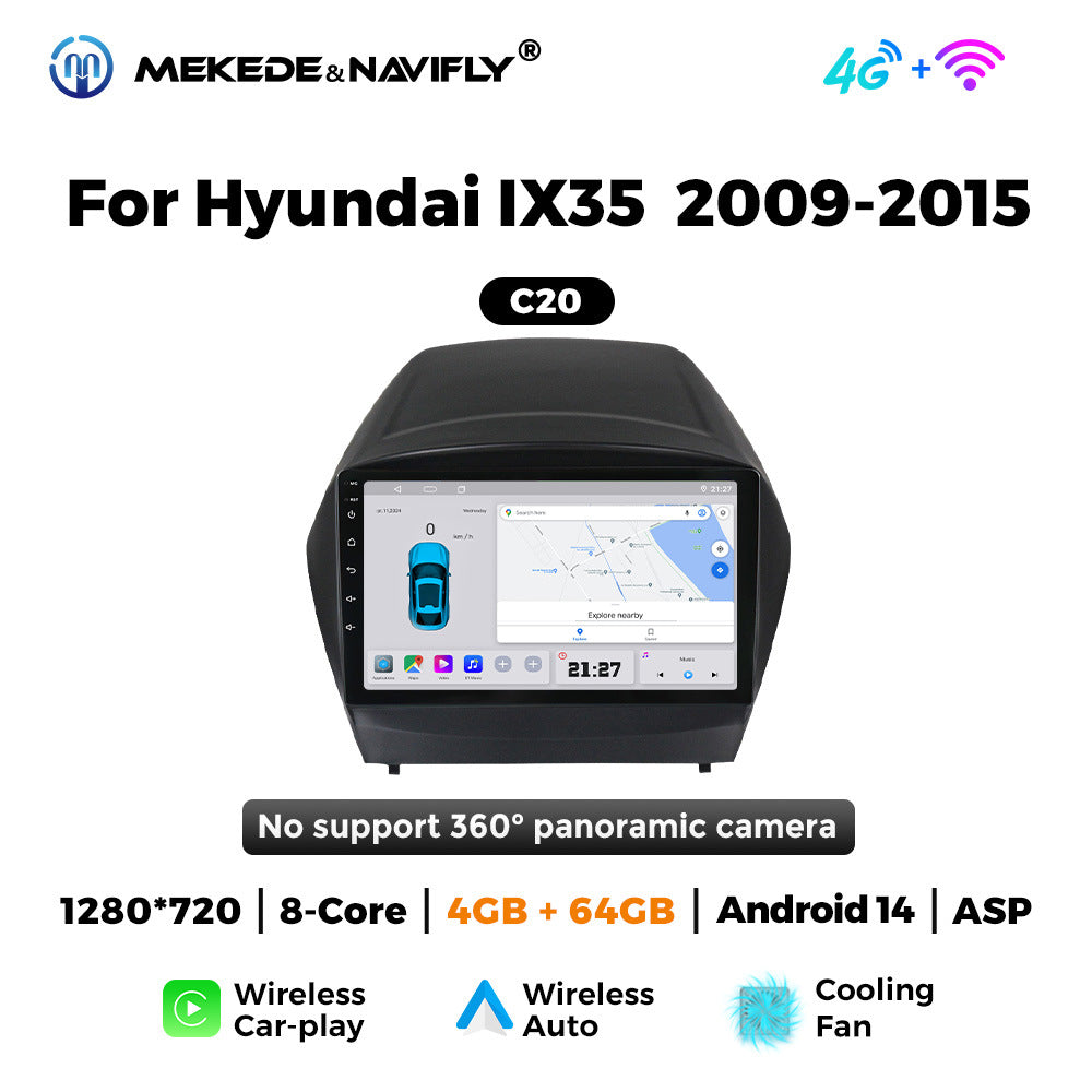 Applicable to modern IX35 09-15 Android large screen central control car navigation radio screen Bluetooth Carplay
