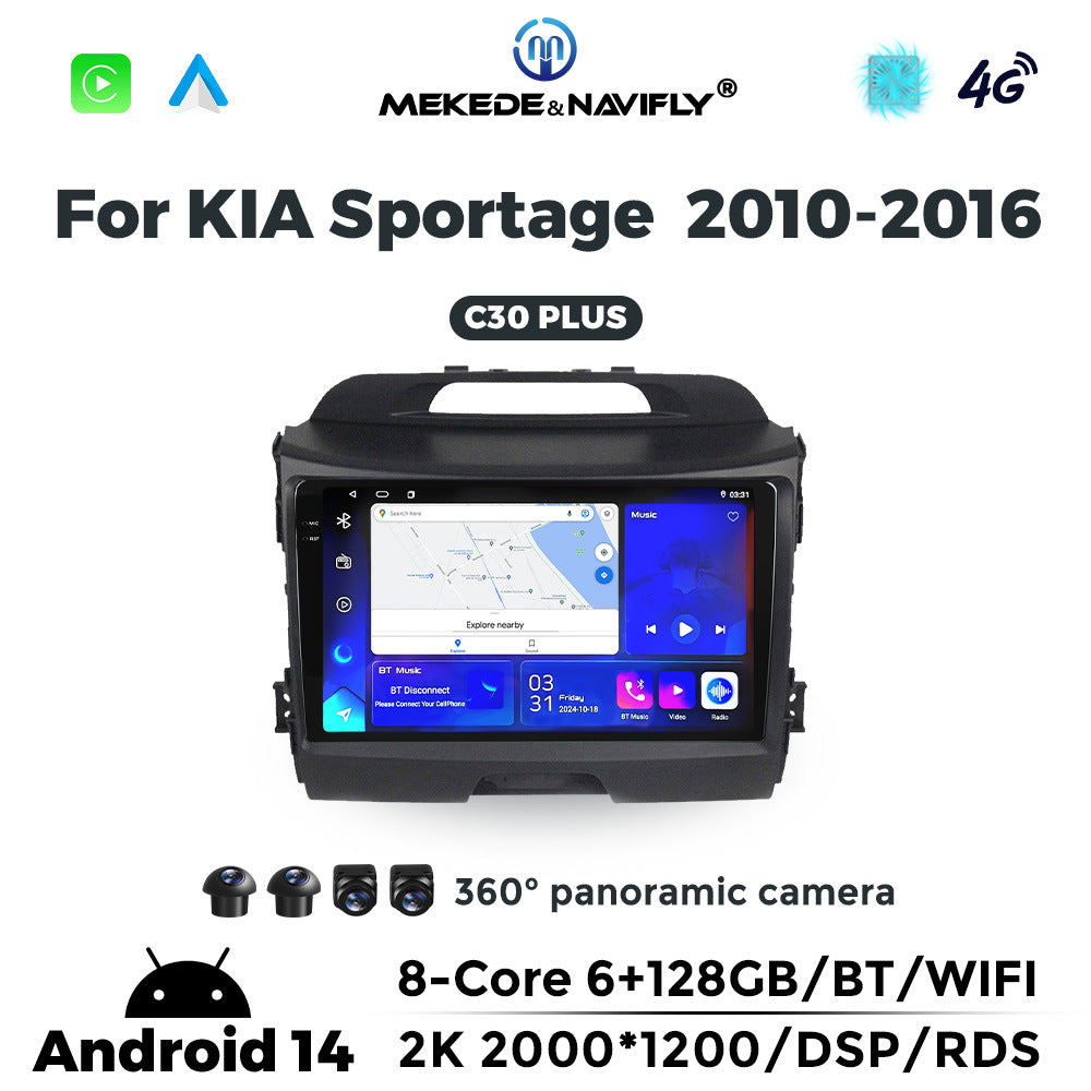 Applicable to Kia Smart Run 10-16 Android large screen central control car navigation radio screen Carplay