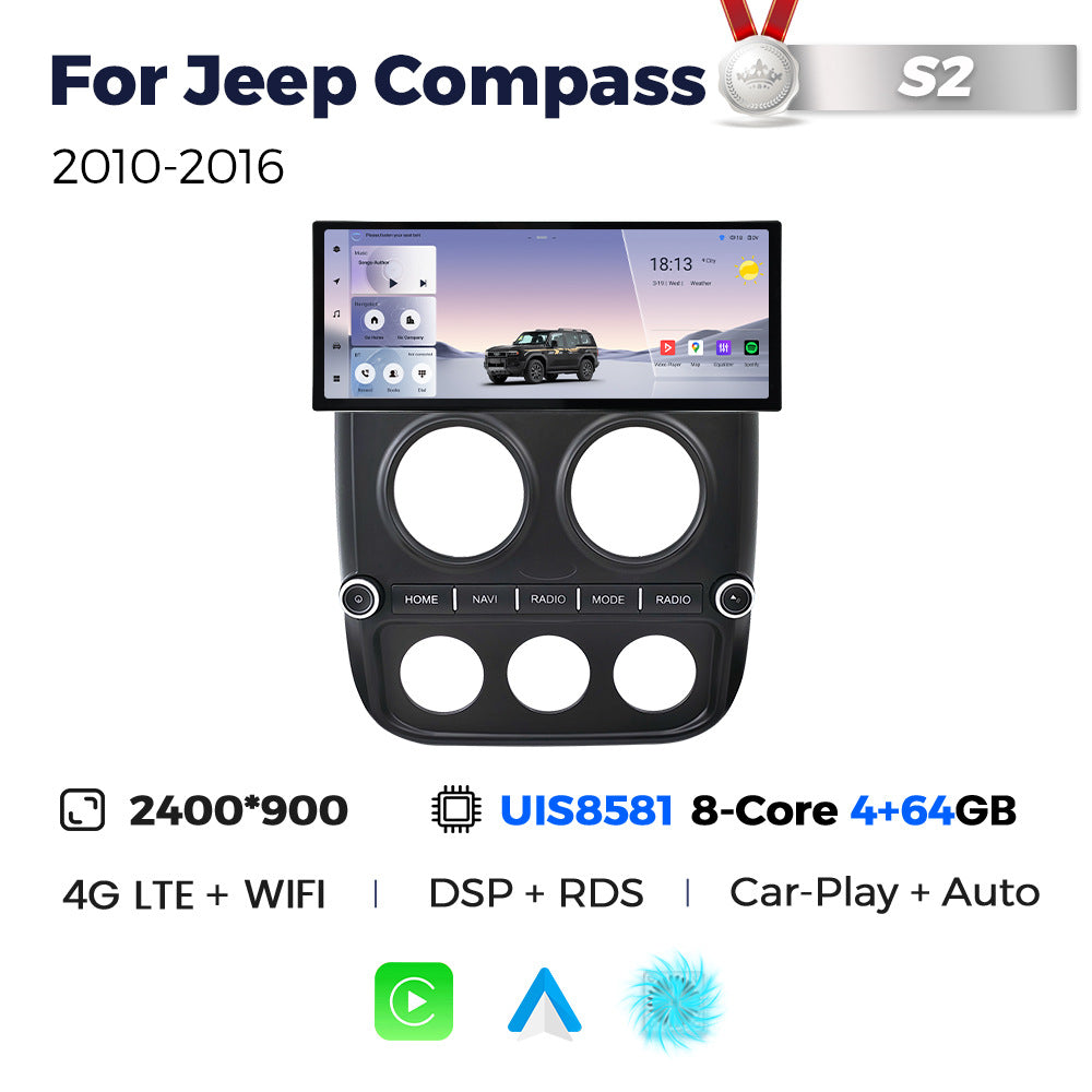 Suitable for jeep compass 2010-2016 jeep compass 12.3inch narrow edge android vertical screen navigation
