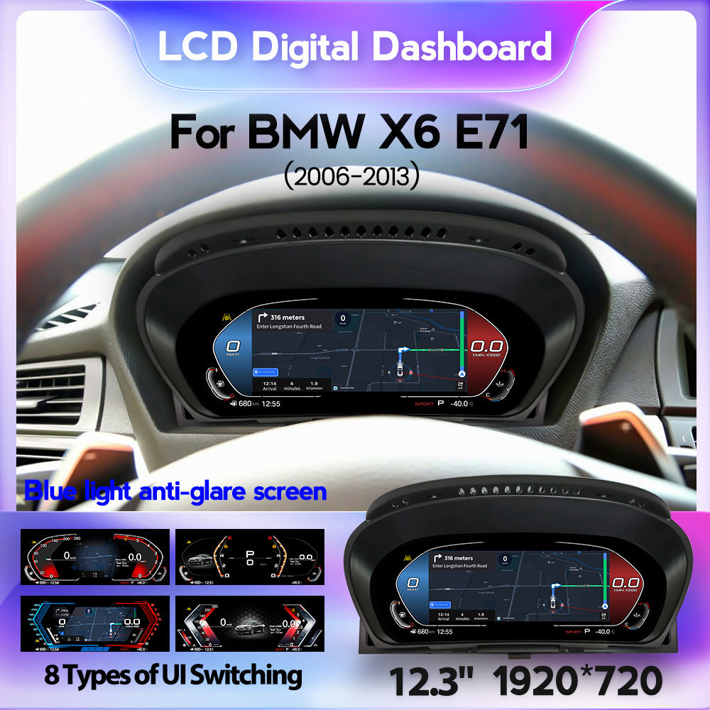 Compatible with BMW X6 E71 CCC/CIC 2007-2013 full LCD instrument cluster wireless CarPlay
