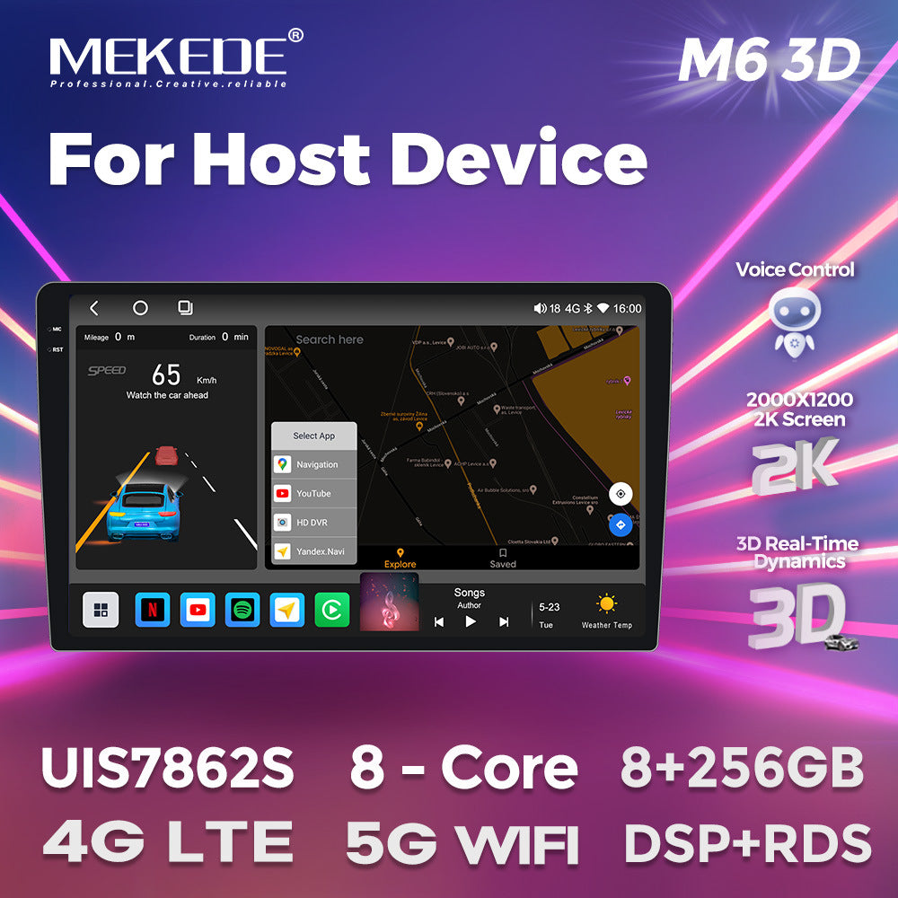 Suitable for m6plus-3d 2k hd car android navigation head unit with screen, compatible with fangyitong 7862s