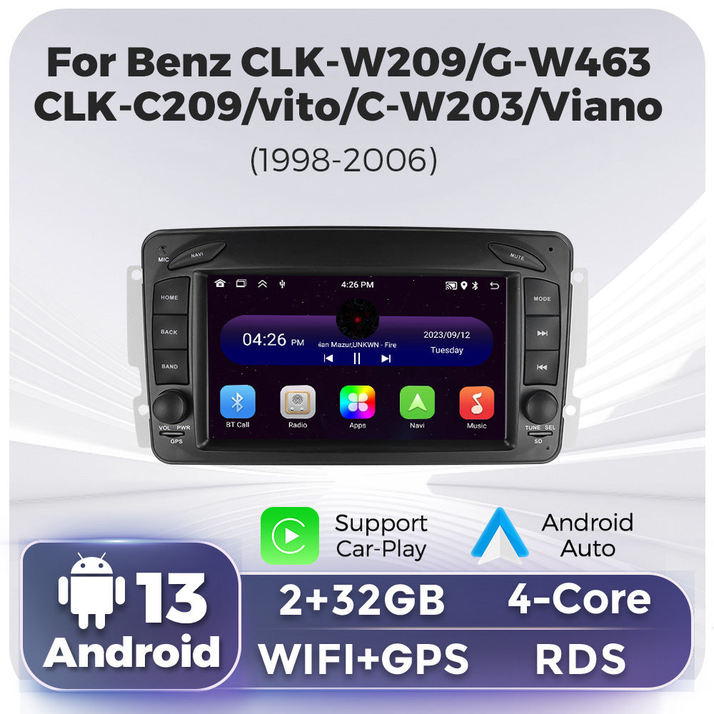 Suitable for benz w209, original car button style 7inch disc-free android smart car navigation system