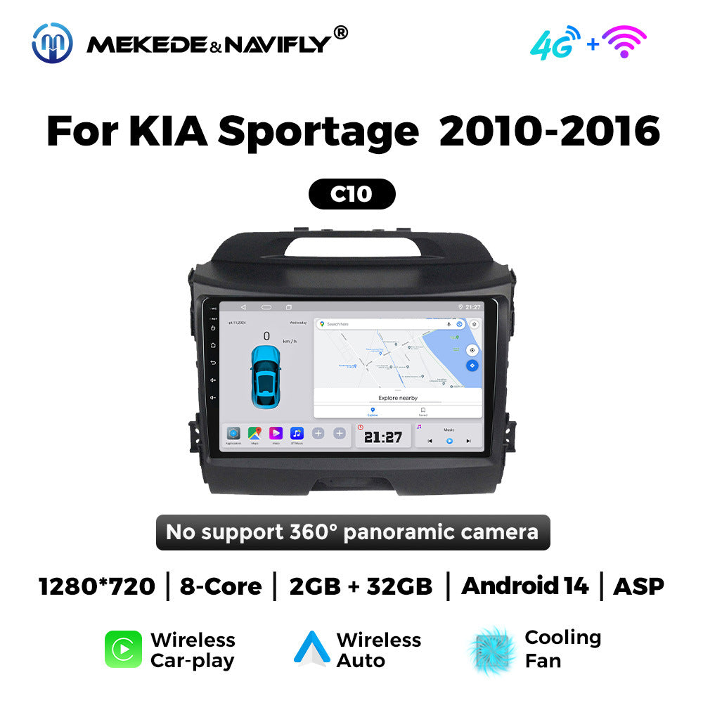 Applicable to Kia Smart Run 10-16 Android large screen central control car navigation radio screen Carplay