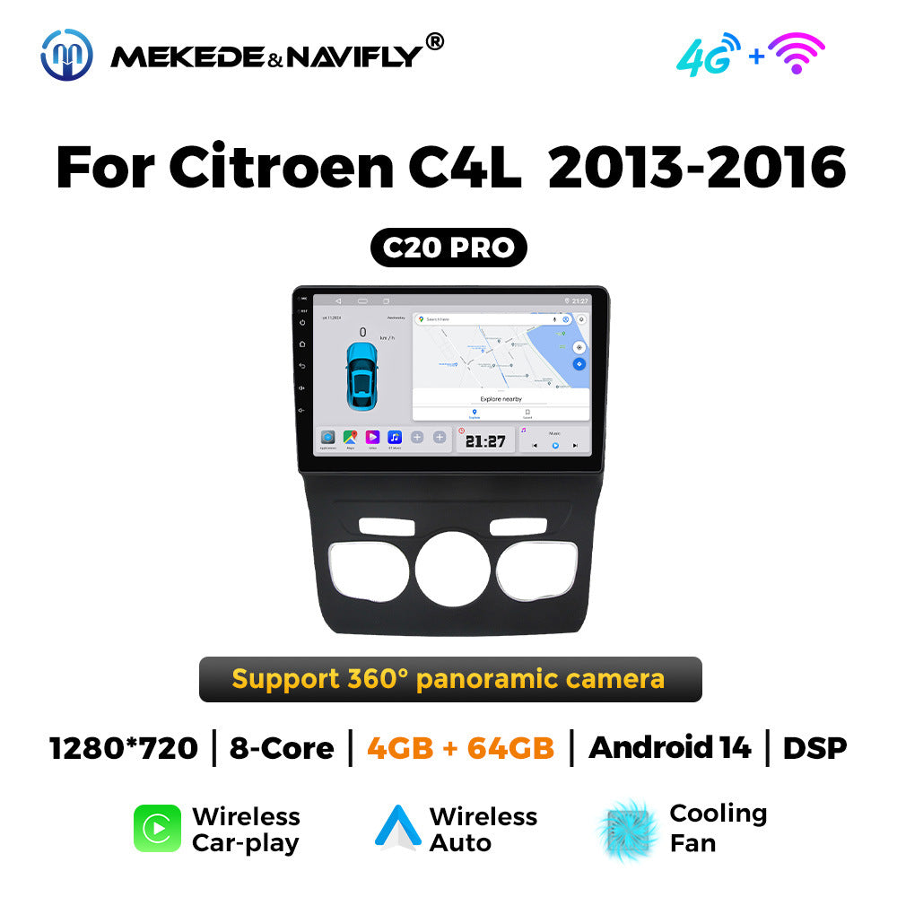 Applicable Citroen C4L 2013-2016 Android large screen central control car navigation radio screen carplay