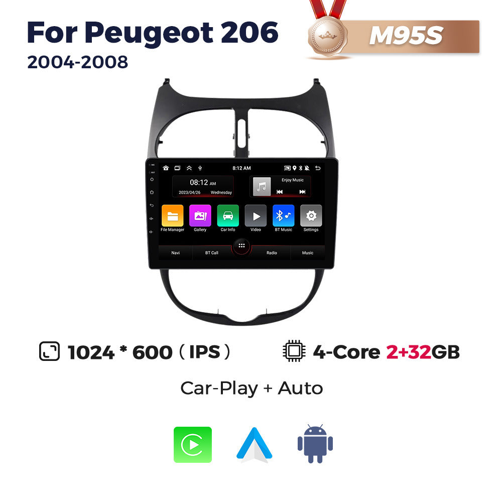 Compatible with Peugeot 206 2004-2008 Android Large-Screen Central Control Navigation Radio 8+256G