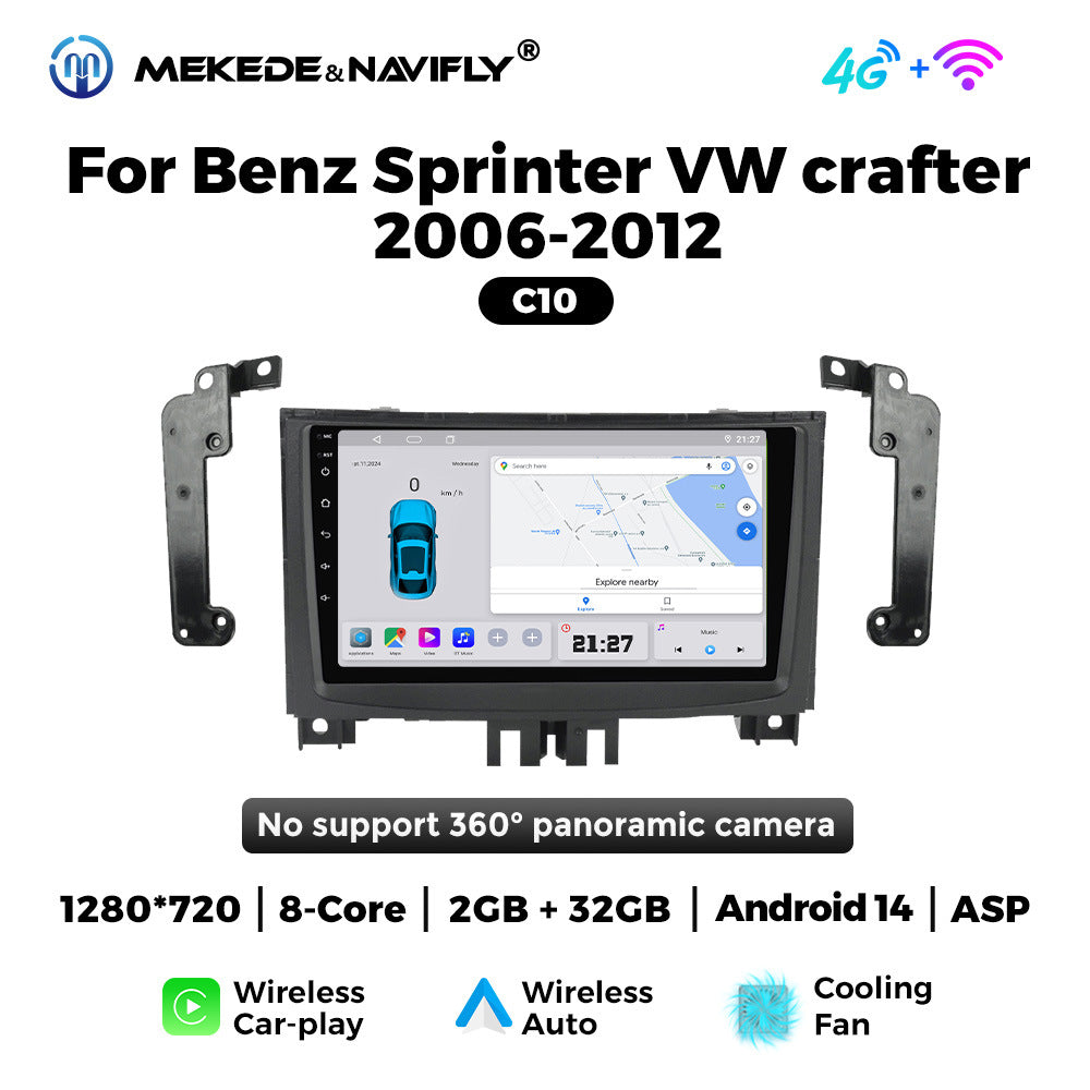 Applicable Mercedes-Benz Sprinter Volkswagen Crafter Android Large Screen Central Control Car Navigation Radio Screen