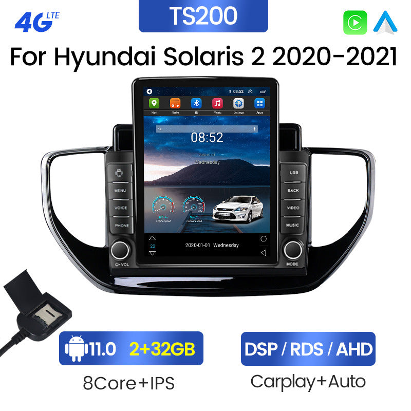 Suitable for hyundai solaris 2 2020-2021 vertical screen android smart navigator stone monument machine