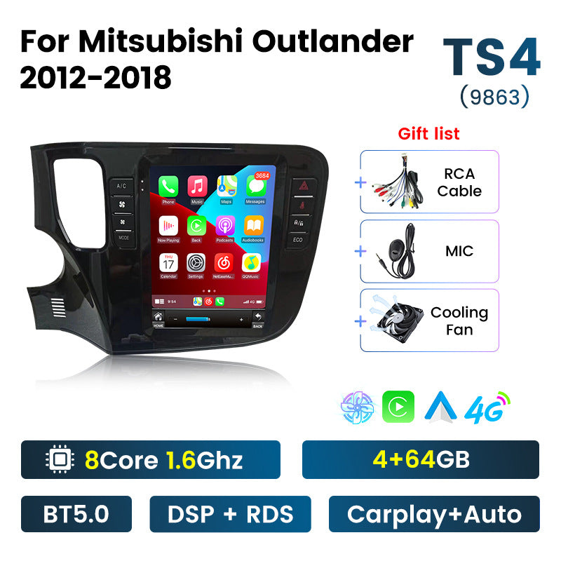 Suitable for 2013-2019 mitsubishi outlander vertical screen android car navigation system with reversing camera, wireless carplay