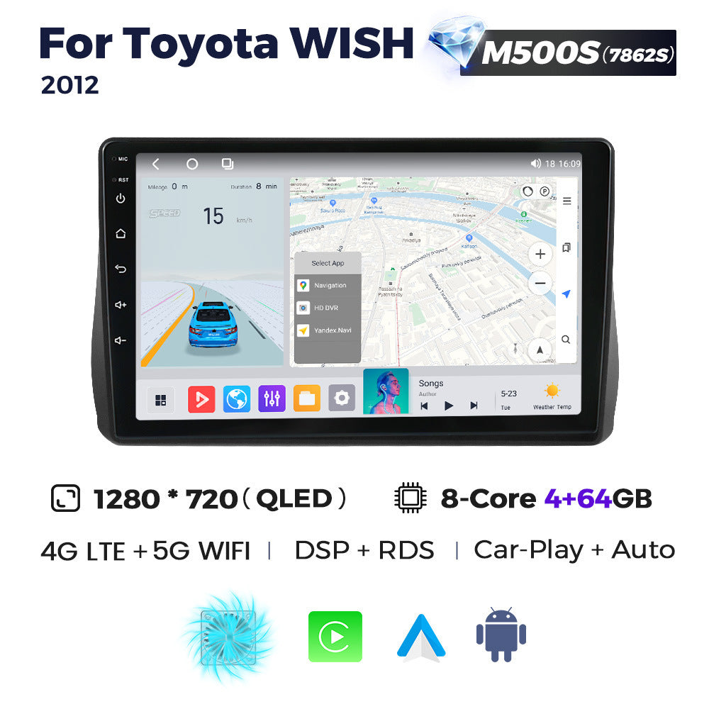 Compatible with Toyota Wish 2012-2016 Android Large-Screen Central Control Navigation Radio Bluetooth CarPlay