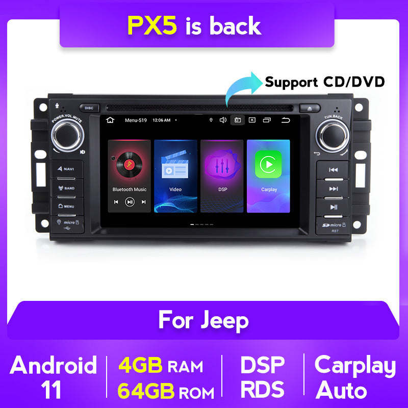 Suitable for Jeep Jeep Wrangler Cherokee original car style car navigation all-in-one machine Android large screen DVD
