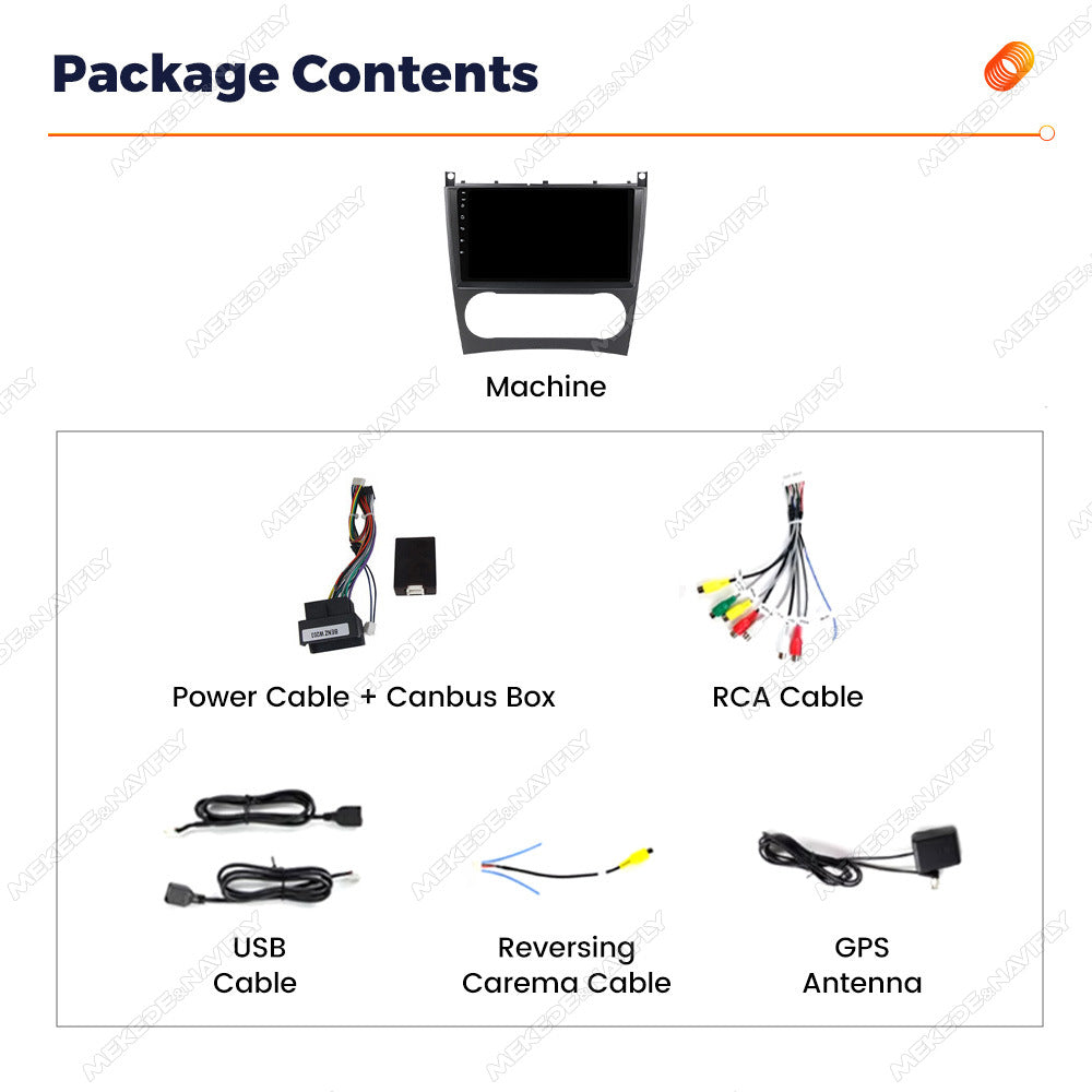 Applicable to Mercedes-Benz W203 2005-2009 Android Car GPS Navigation MP5 Bluetooth Player Carplay