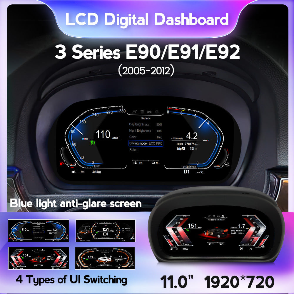 Compatible with BMW 3 Series E90 E91 E92 E93 new HD electronic full LCD instrument panel 11-inch