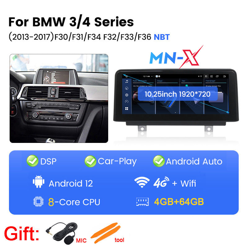 Suitable for bmw 3 series 4 series f30/f31 original car central control large screen upgrade android car navigation 10.25inch