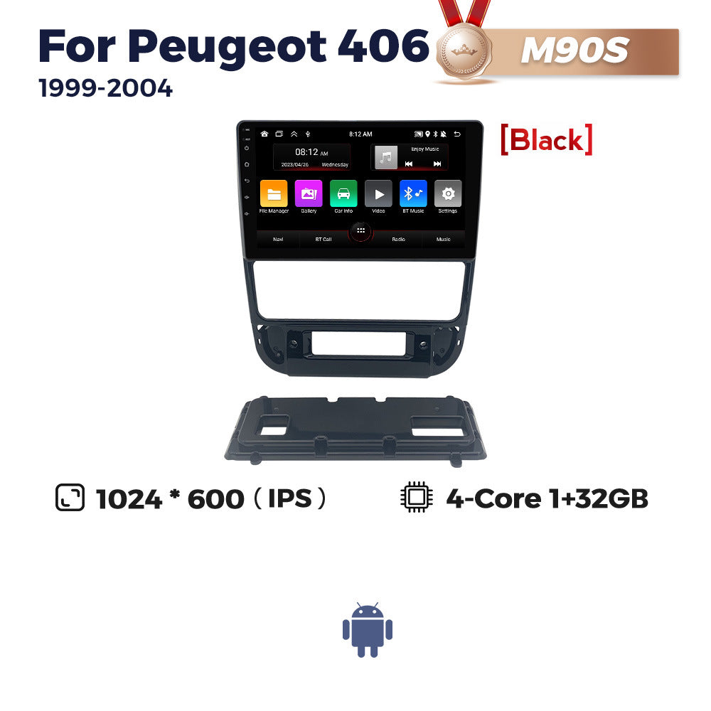 Suitable for peugeot 406, large screen android car navigation, rear view wireless carplay