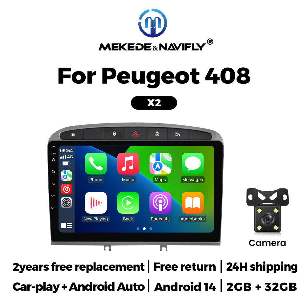 Suitable for peugeot 408 2010-2013 logo 408 android car navigation wireless carplay