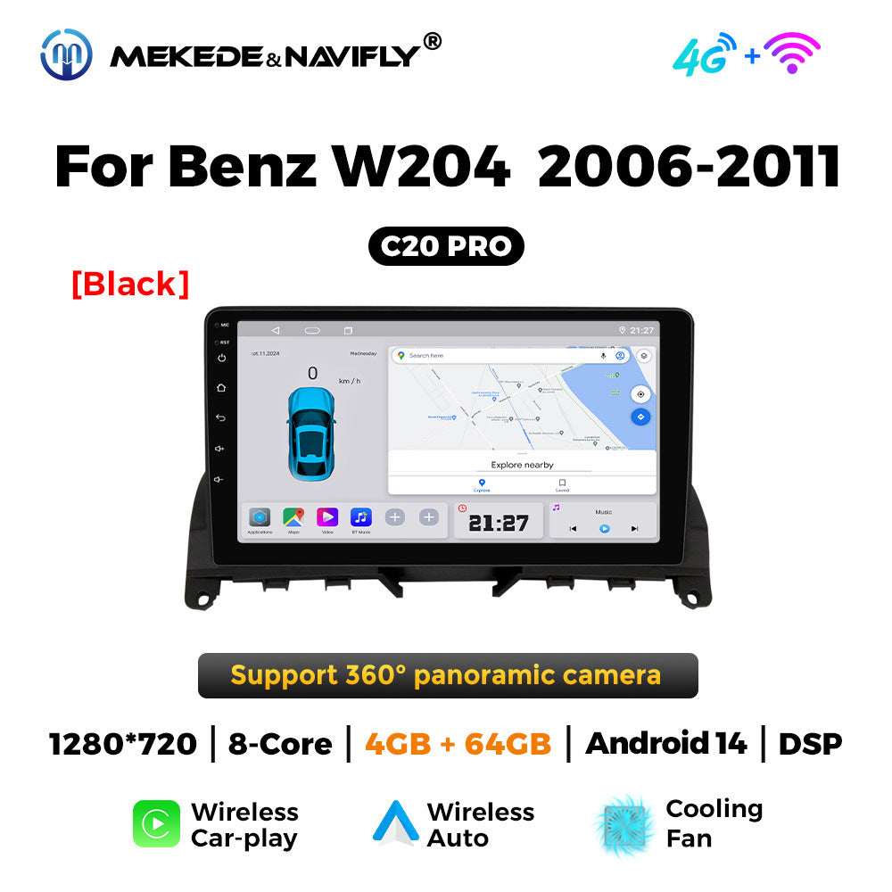 Applicable to Mercedes-Benz C-Class W204 2006-2011 Android large-screen central control car navigation radio screen