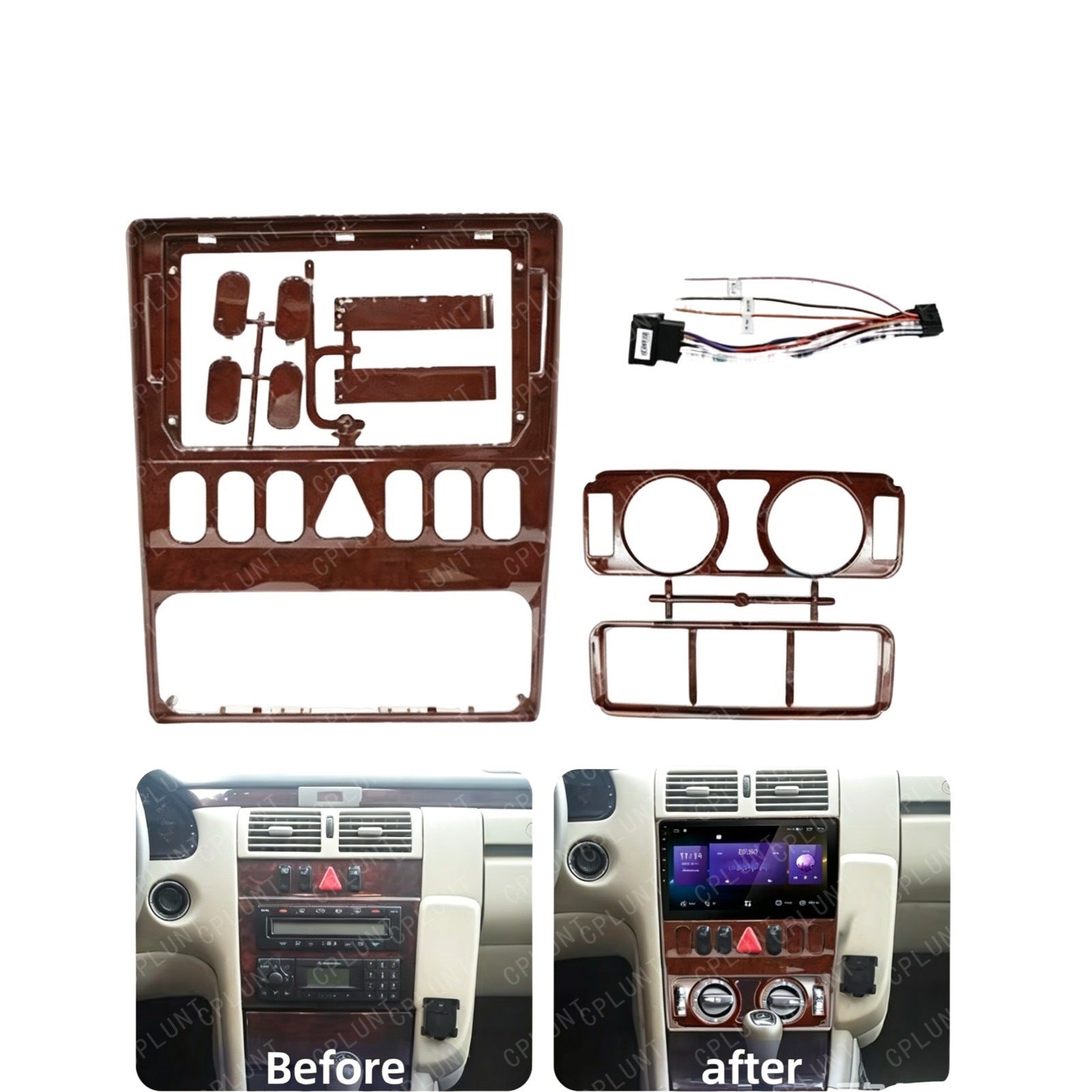 Suitable for 1994-2003 mercedes-benz w210 android large-screen navigation panel frame line central control panel versatile frame