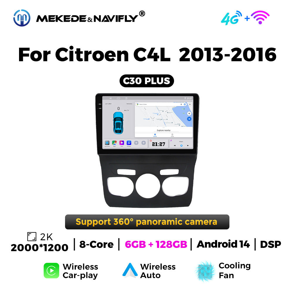 Applicable Citroen C4L 2013-2016 Android large screen central control car navigation radio screen carplay